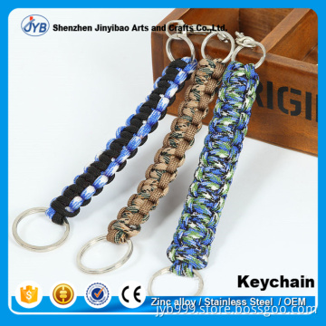 various colors customized size rope key ring strong outdoor parachute cord keychain